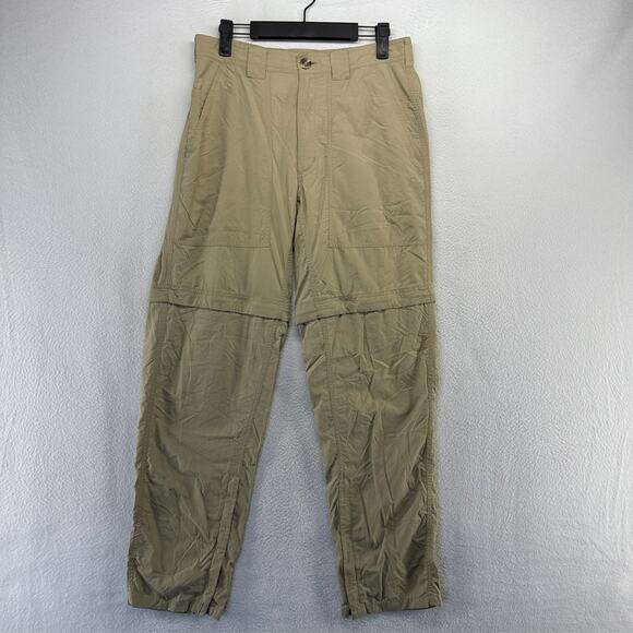 Exofficio Pants Men's Small Brown Tan Convertible Packable Hiking Zip Of Shield - Picture 1 of 12